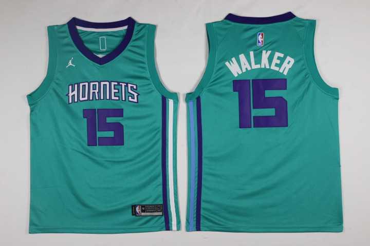 Nike Hornets #15 Kemba Walker Teal Swingman Stitched NBA Jersey